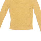 Stretch Womens Top Yellow High Neck Long Sleeve S