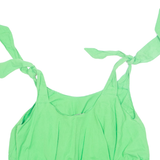 ZARA Womens Top Green Button Neck Sleeveless S