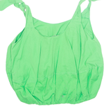 ZARA Womens Top Green Button Neck Sleeveless S