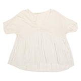 ZARA Stretch Womens Blouse Beige Viscose M