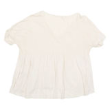 ZARA Stretch Womens Blouse Beige Viscose M