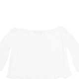 ZARA Womens Blouse White 3/4 Sleeve Viscose XS