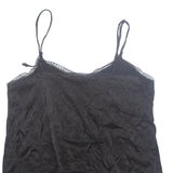 ZARA Womens Camisole Vest Black V-Neck Sleeveless L