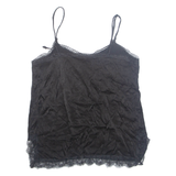ZARA Womens Camisole Vest Black V-Neck Sleeveless L