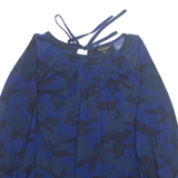 BANANA REPUBLIC Womens Printed Blouse Blue Long Sleeve Camouflage S