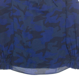 BANANA REPUBLIC Womens Printed Blouse Blue Long Sleeve Camouflage S