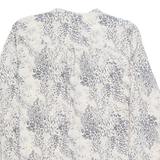 JJB BENSON Womens Printed Blouse Cream Long Sleeve Faux Silk Animal Print M