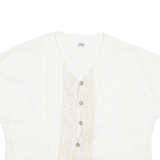 ANIR Womens Blouse Cream L