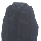 ZARA Womens Shirt Black Collared Long Sleeve XS