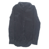 ZARA Womens Shirt Black Collared Long Sleeve XS