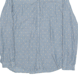 ZARA Womens Printed Shirt Blue Collared Long Sleeve Spotted M