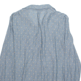 ZARA Womens Printed Shirt Blue Collared Long Sleeve Spotted M