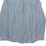 ZARA Womens Printed Shirt Blue Collared Long Sleeve Spotted M