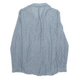 ZARA Womens Printed Shirt Blue Collared Long Sleeve Spotted M