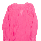 ZARA Beach Overlay Womens Blouse Pink Long Sleeve XL