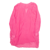 ZARA Beach Overlay Womens Blouse Pink Long Sleeve XL