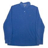 TOMMY HILFIGER Mens Polo Shirt Blue Long Sleeve M