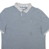 CALVIN KLEIN JEANS Mens Polo Shirt Grey Striped M