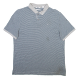 CALVIN KLEIN JEANS Mens Polo Shirt Grey Striped M