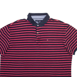 TOMMY HILFIGER Mens Polo Shirt Red Striped XL