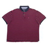TOMMY HILFIGER Mens Polo Shirt Red Striped XL