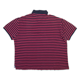 TOMMY HILFIGER Mens Polo Shirt Red Striped XL