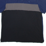 CALVIN KLEIN Mens Polo Shirt Blue Colourblock M