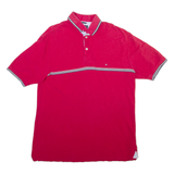 TOMMY HILFIGER Mens Polo Shirt Red Striped XL