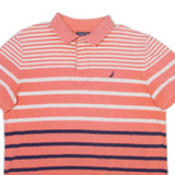 NAUTICA Mens Polo Shirt Pink Striped XL