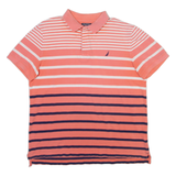 NAUTICA Mens Polo Shirt Pink Striped XL