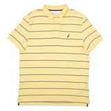 NAUTICA Mens Polo Shirt Yellow Striped 2XL