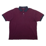 NAUTICA Mens Polo Shirt Maroon Check L
