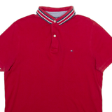 TOMMY HILFIGER Mens Polo Shirt Red M