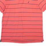 NAUTICA Mens Polo Shirt Pink Striped 2XL
