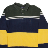 NAUTICA Mens Polo Shirt Blue Striped Long Sleeve M