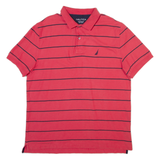NAUTICA Mens Polo Shirt Red Striped XL