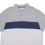 CALVIN KLEIN Mens Polo Shirt Grey Colourblock XL