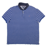 TOMMY HILFIGER Mens Polo Shirt Blue Striped L
