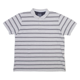 CHAPS Mens Polo Shirt Grey Striped L