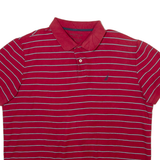 NAUTICA Mens Polo Shirt Red Striped XL