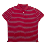 NAUTICA Mens Polo Shirt Red Striped XL