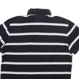 TOMMY HILFIGER Mens Polo Shirt Black Striped M