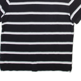TOMMY HILFIGER Mens Polo Shirt Black Striped M