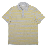 CALVIN KLEIN Mens Polo Shirt Grey Striped M