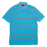 TOMMY HILFIGER Mens Polo Shirt Blue Striped M