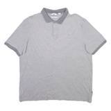 CALVIN KLEIN Mens Polo Shirt Grey Striped M