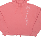 CHAMPION Cropped Womens Pink Hoodie L