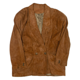 Mens Jacket Brown Faux Leather L