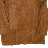 Mens Jacket Brown Faux Leather L