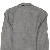 Mens Blazer Jacket Black Wool Geometric XL